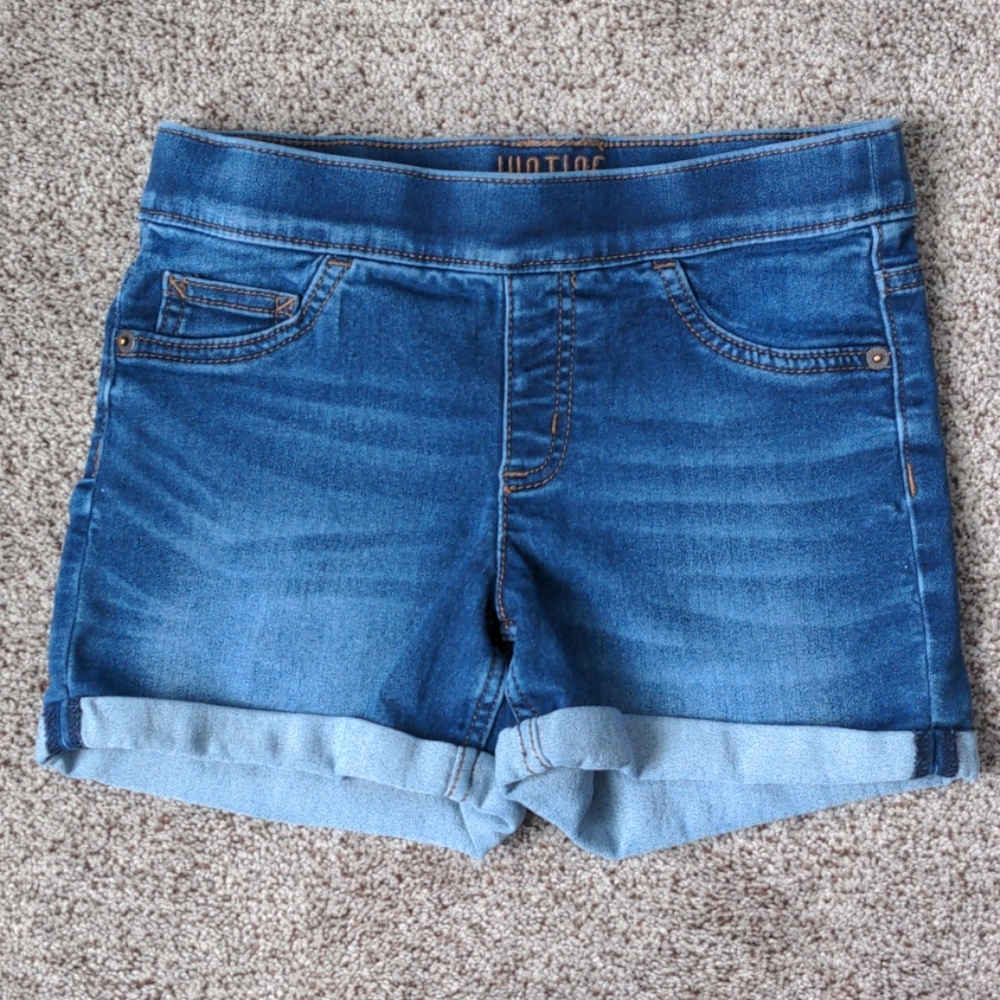 Justice size 14 slim denim midi shorts